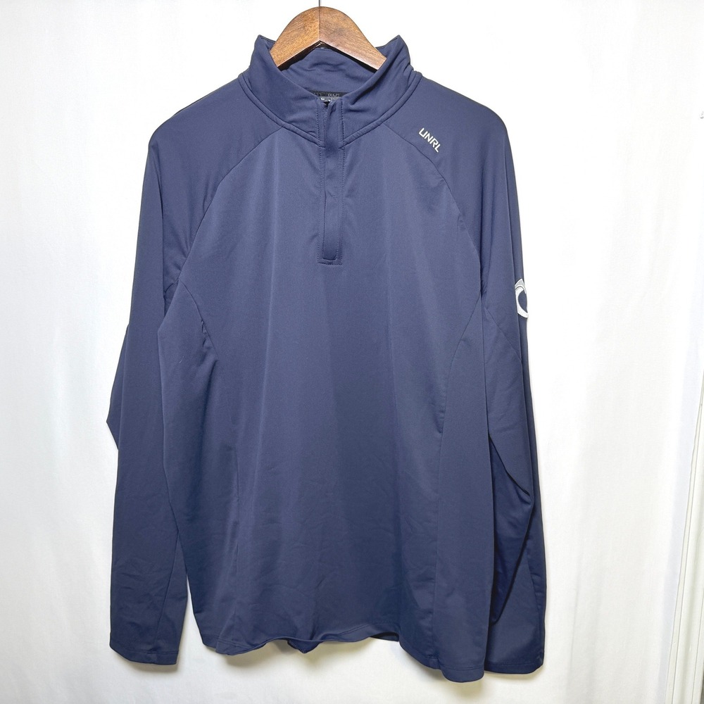 UNRL Mens Crossover Quarter Zip Pullover Navy Blue Athletic Fit XL - Picture 2 of 11